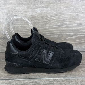 New Balance Classic 574 Little Boy Sz 3M Triple Black Low Top Lace Up Sneakers